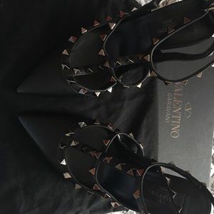 Valentino Rockstud Leather Slingback pumps - Black