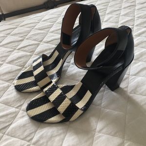 CHLOE striped snakeskin sandals - gently used