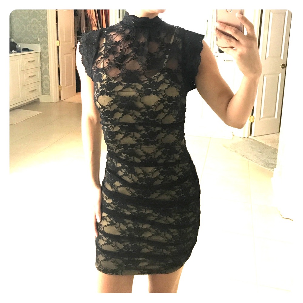 Black Lace Mini Dress M