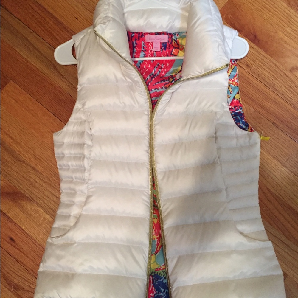 Lilly Pulitzer White Puffy Vest
