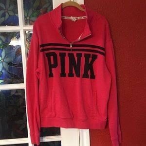 Pink 1/4 zip sweater
