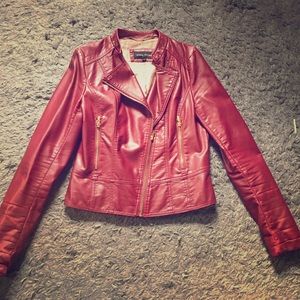 Red faux Leather Jacket. Great condition!