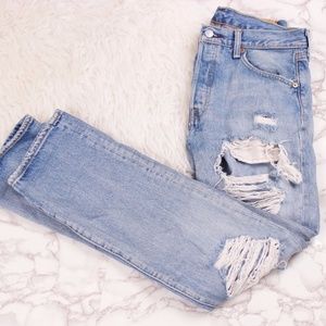 Levis 501 Button Fly VINTAGE Jeans Distressed