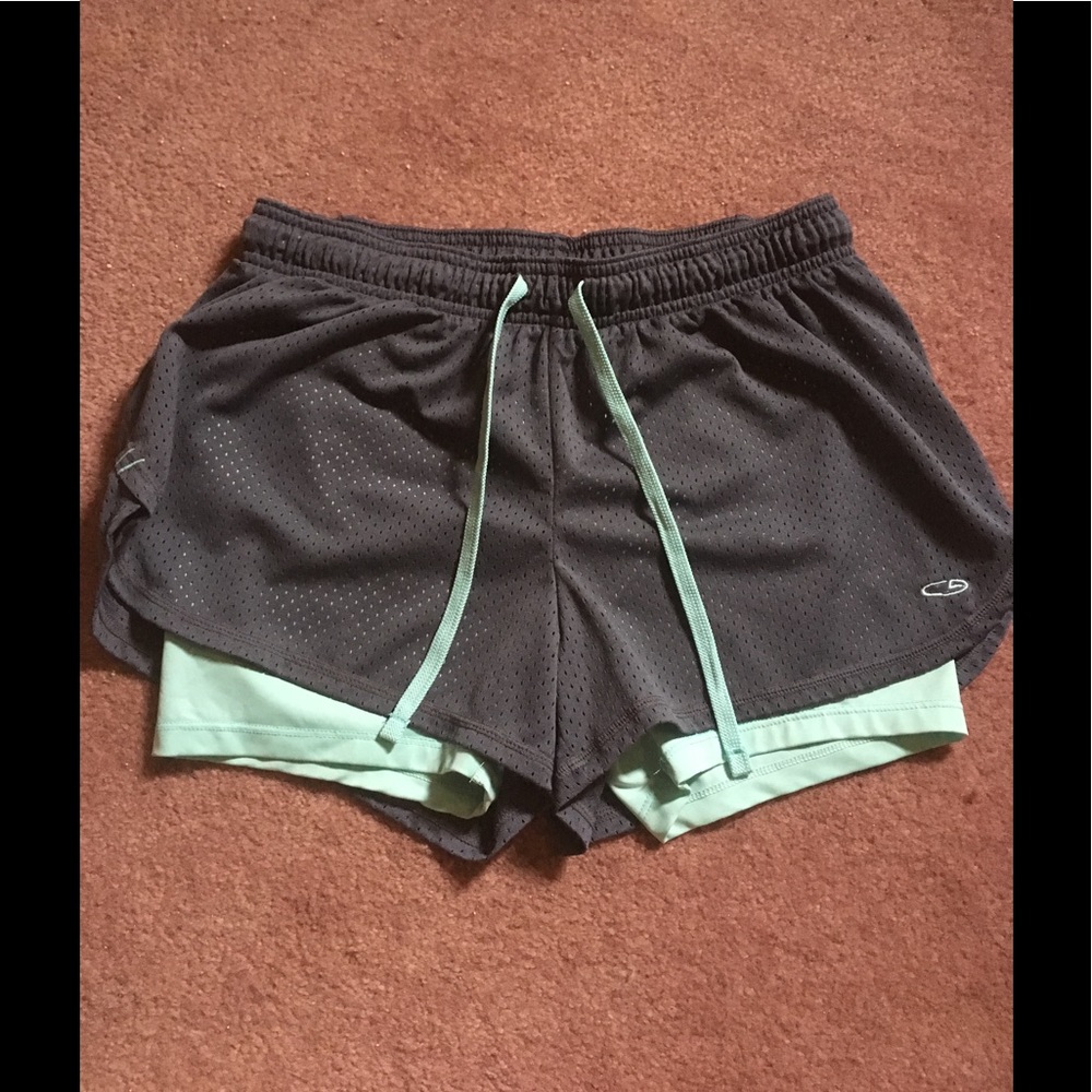 Gray & Blue Athletic Shorts