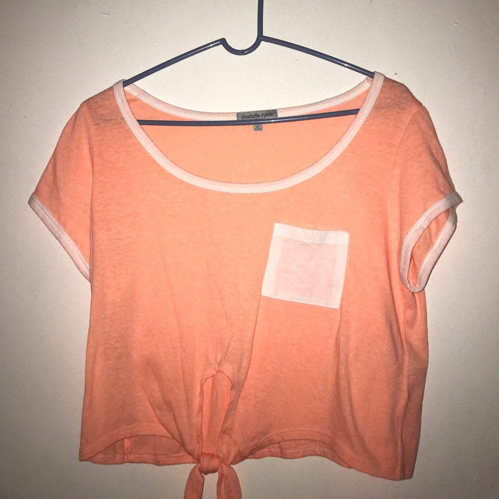 Orange crop top