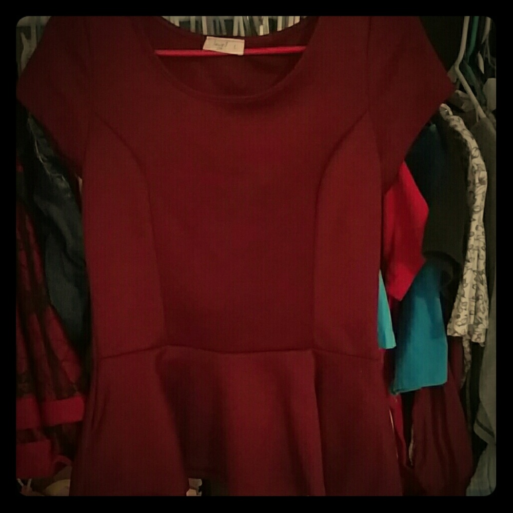 Maroon peplum shirt