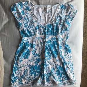 Blue floral blouse
