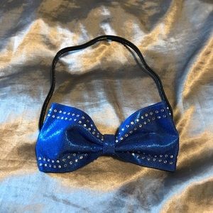 Blue headband cheer bow+ DISCOUNTED SHIPPING