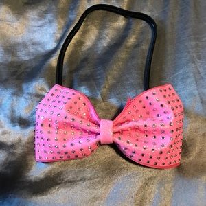 Pink headband  bow+DISCOUNTED SHIPPING