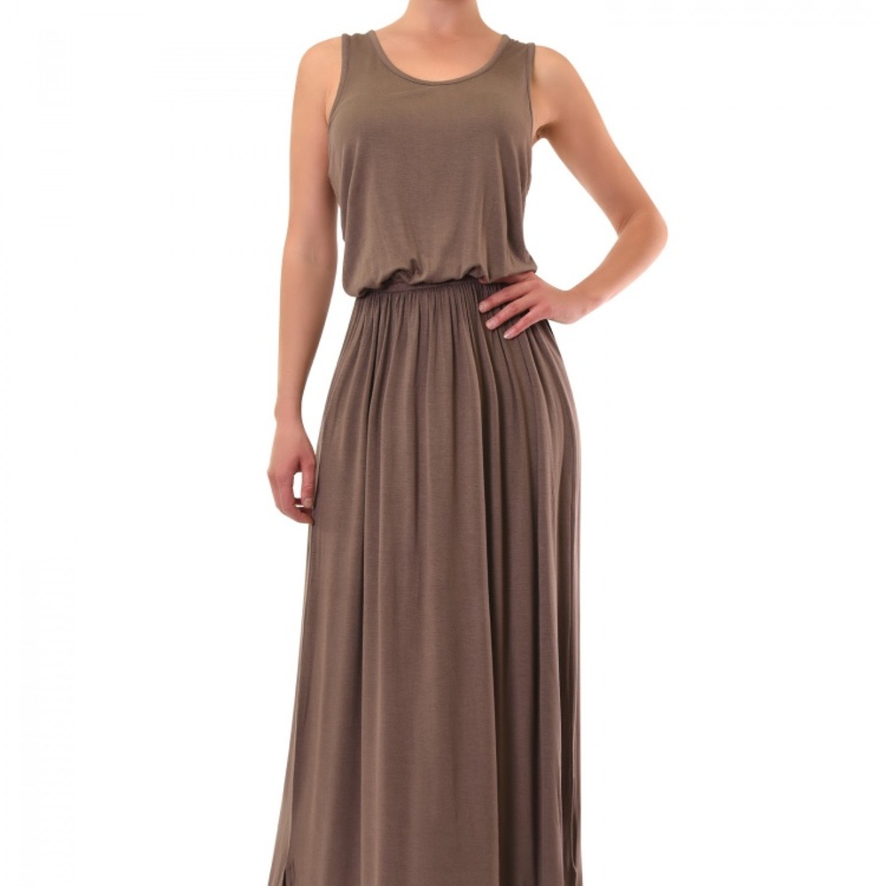 Mopas maxi dress . Solid grey. Sz lg. Never worn.