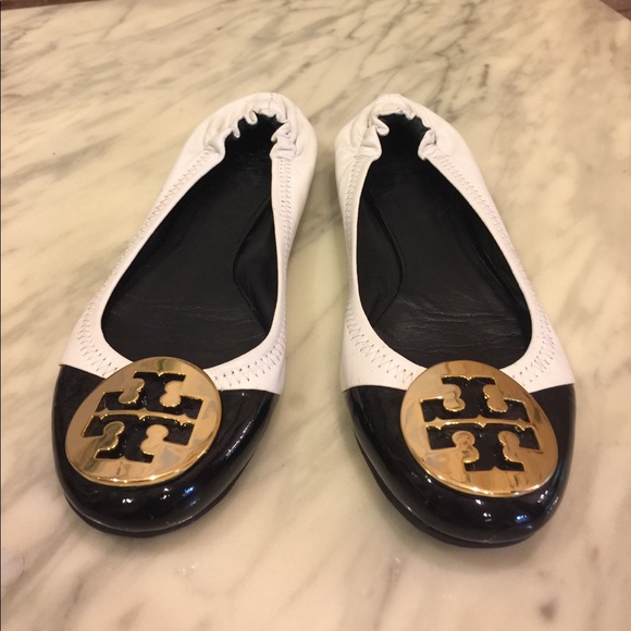Tory Burch Shoes - Rare Tory Burch 5.5 Black white ballet flats