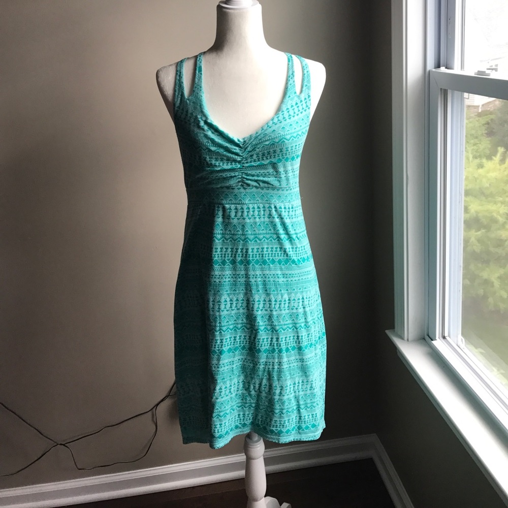Short green summer dress