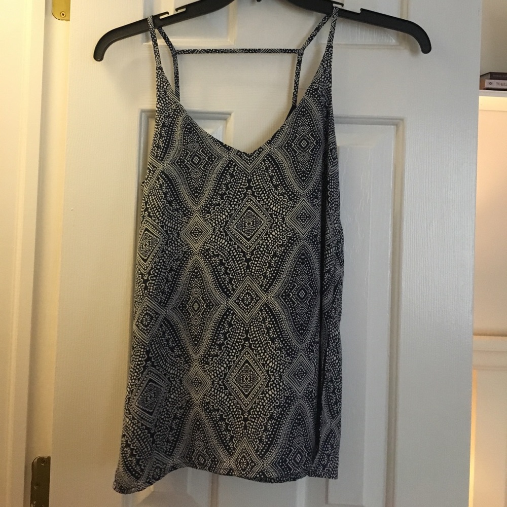 Blue and white h&m tank top