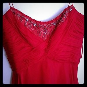 Red Badgley Mischka cocktail dress