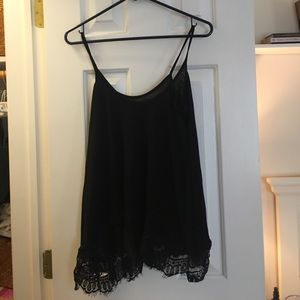 black tank top with lace trim from khols