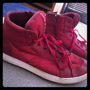 Size 11 Red Prada High Top Shoes