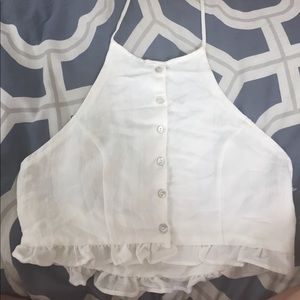 White Halter Crop Top