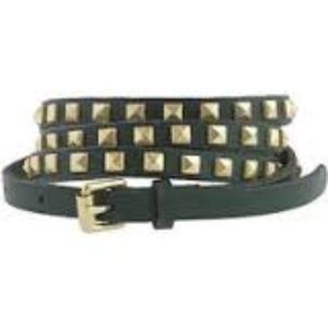 JCrew Black Studded Skinny Belt