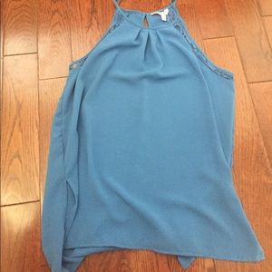 Fancy Royal Blue Tank Top with Lace Details