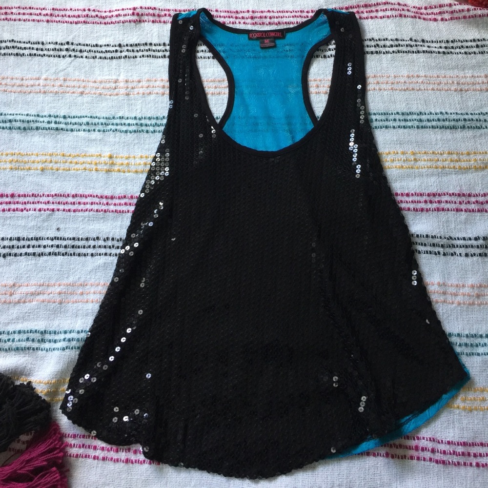 Black & Turquoise Tank