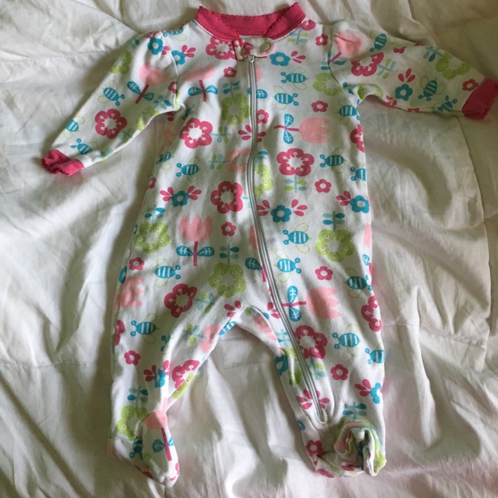 Flower footie pajama