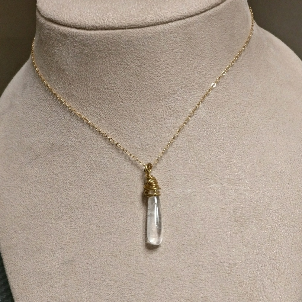 Energy Shop Clear Quartz Pendant Necklace