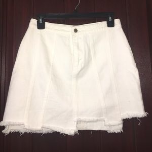 White jean skirt