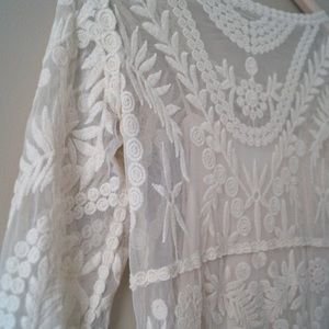 Pretty off white lace dress