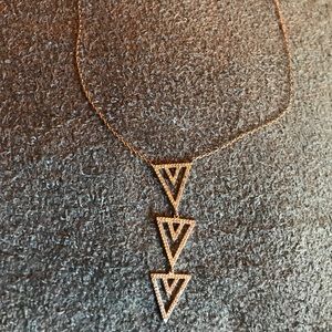 Stella & Dot Pave Spear Necklace - Rose Gold