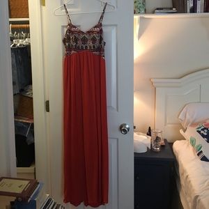orange xhilaration maxi dress