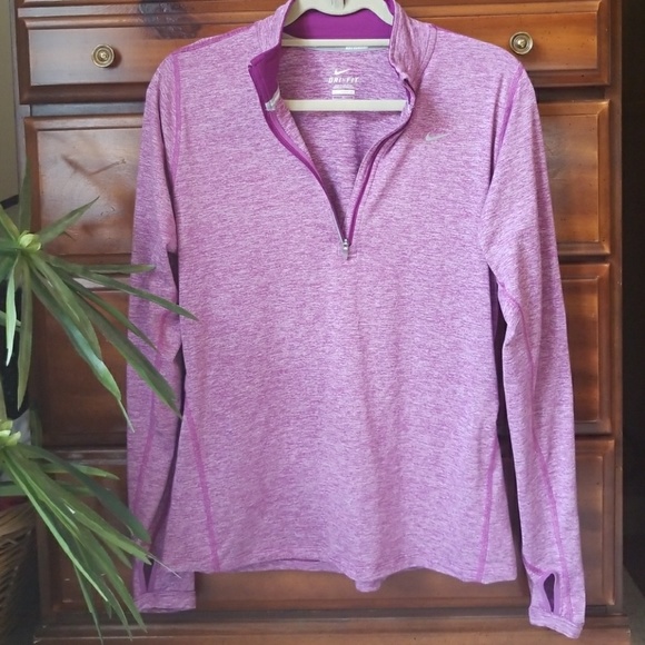 Nike dri fit 3/4 zip long sleeve running shirt - Picture 1 of 4