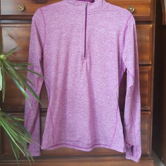 Nike dri fit 3/4 zip long sleeve running shirt - Picture 2 of 4