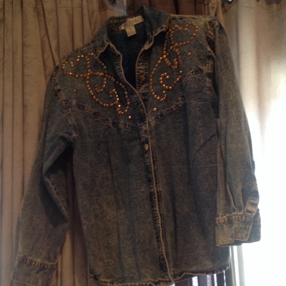 Country-fried acid washed bedazzled denim w/ pads!