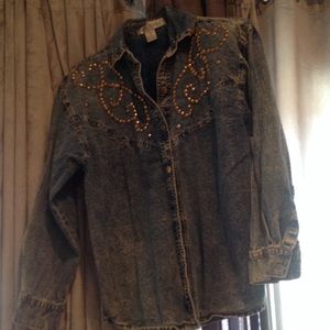 Country-fried acid washed bedazzled denim w/ pads!