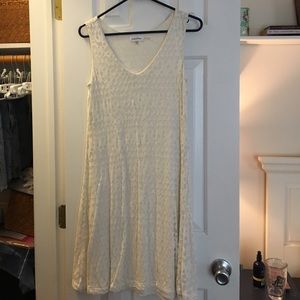 calvin klein cream midi dress