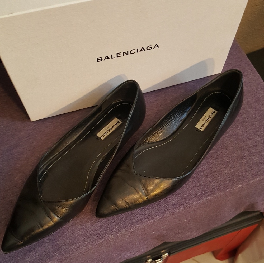Balenciaga Black .25 inch Flats