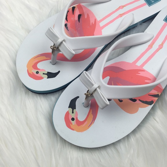 New Kate Spade Flamingo Flip Flops - Picture 2 of 5