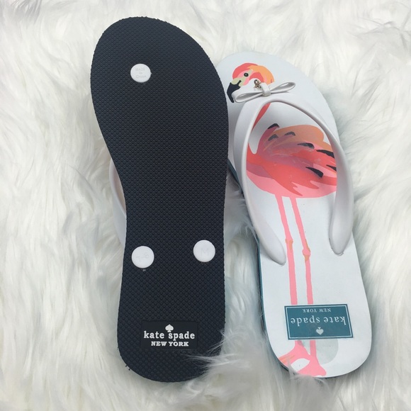 New Kate Spade Flamingo Flip Flops - Picture 3 of 5