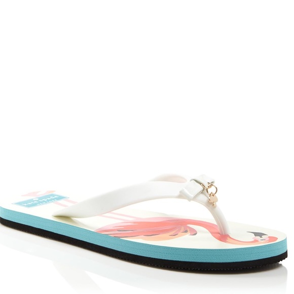 New Kate Spade Flamingo Flip Flops - Picture 4 of 5
