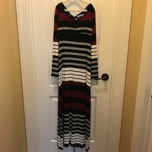 Striped, strappy maxi dress