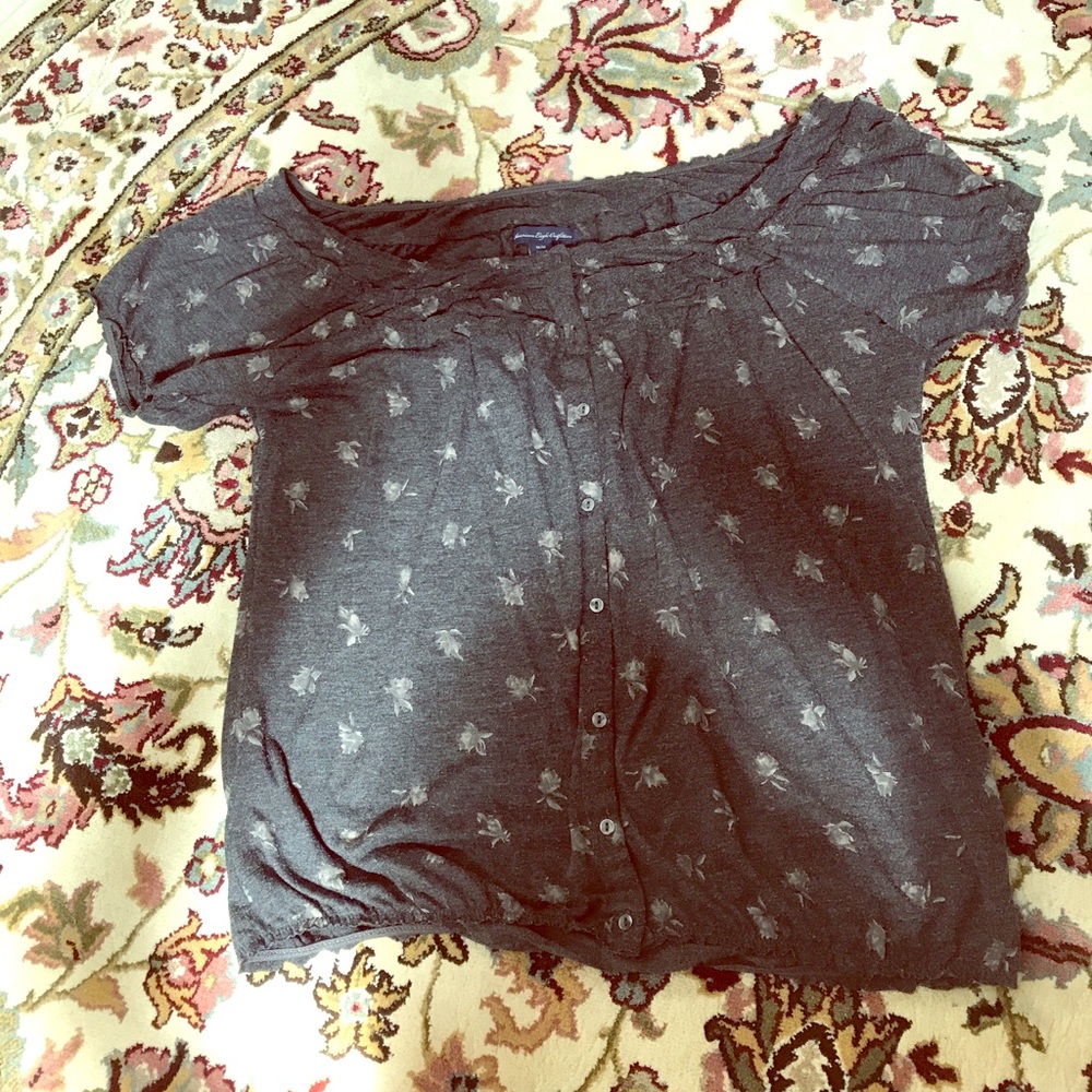 American eagle off the shoulder floral top