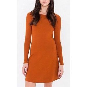 AA Long Sleeve Ponte A-line Dress in Umber