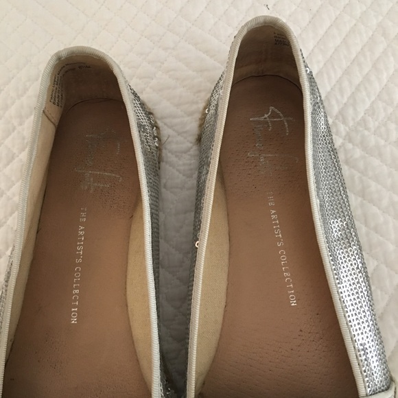 franco sarto silver flats