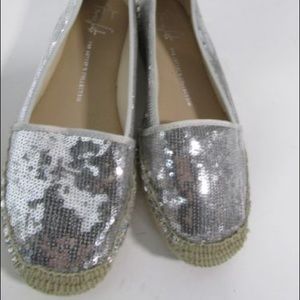 franco sarto silver flats