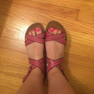Clarks pink strappy sandals