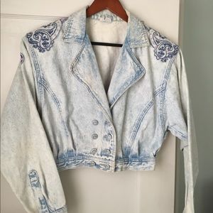 L.A. gear vintage acid wash crop jean jacket