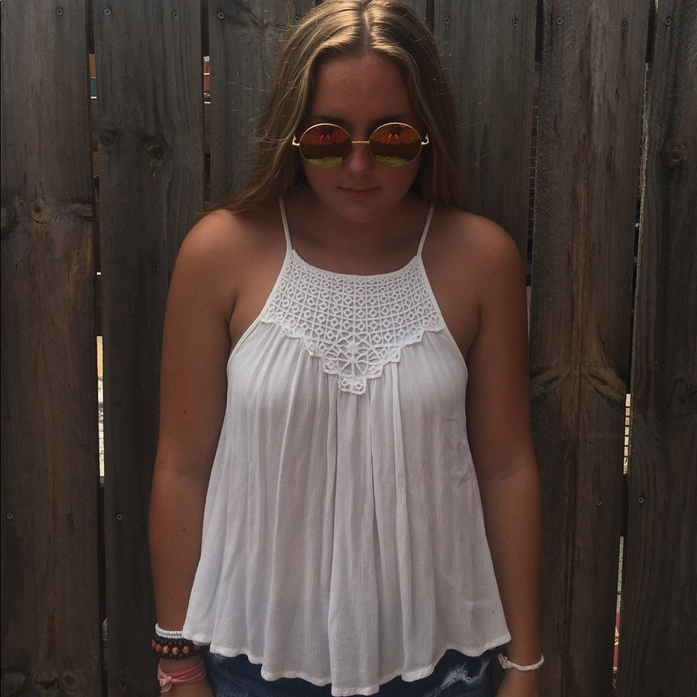 Aeropostale White Halter Tank Top