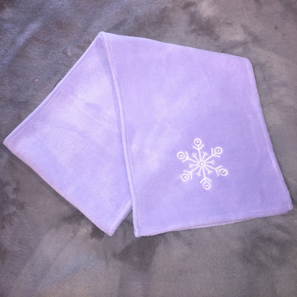 Purple Scarf With Snowflake Accent