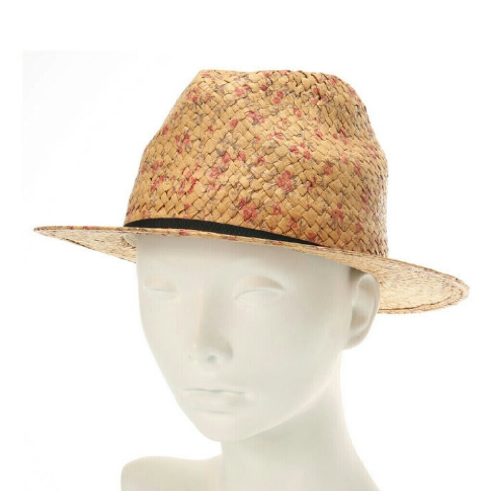 Vintage Floral Rose Straw Hat - Picture 2 of 2