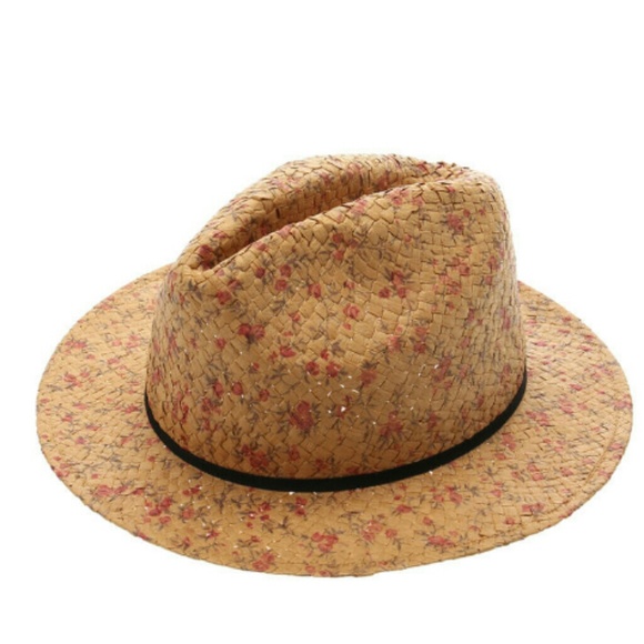 Accessories - Vintage Floral Rose Straw Hat
